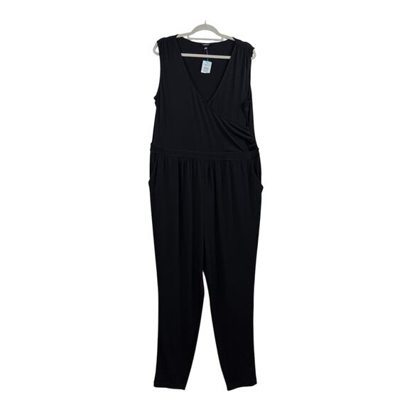 Torrid New Black Jumpsuit 2X V Neck Sleeveless Stretch Minimalist Classic Gothic - Picture 9 of 11